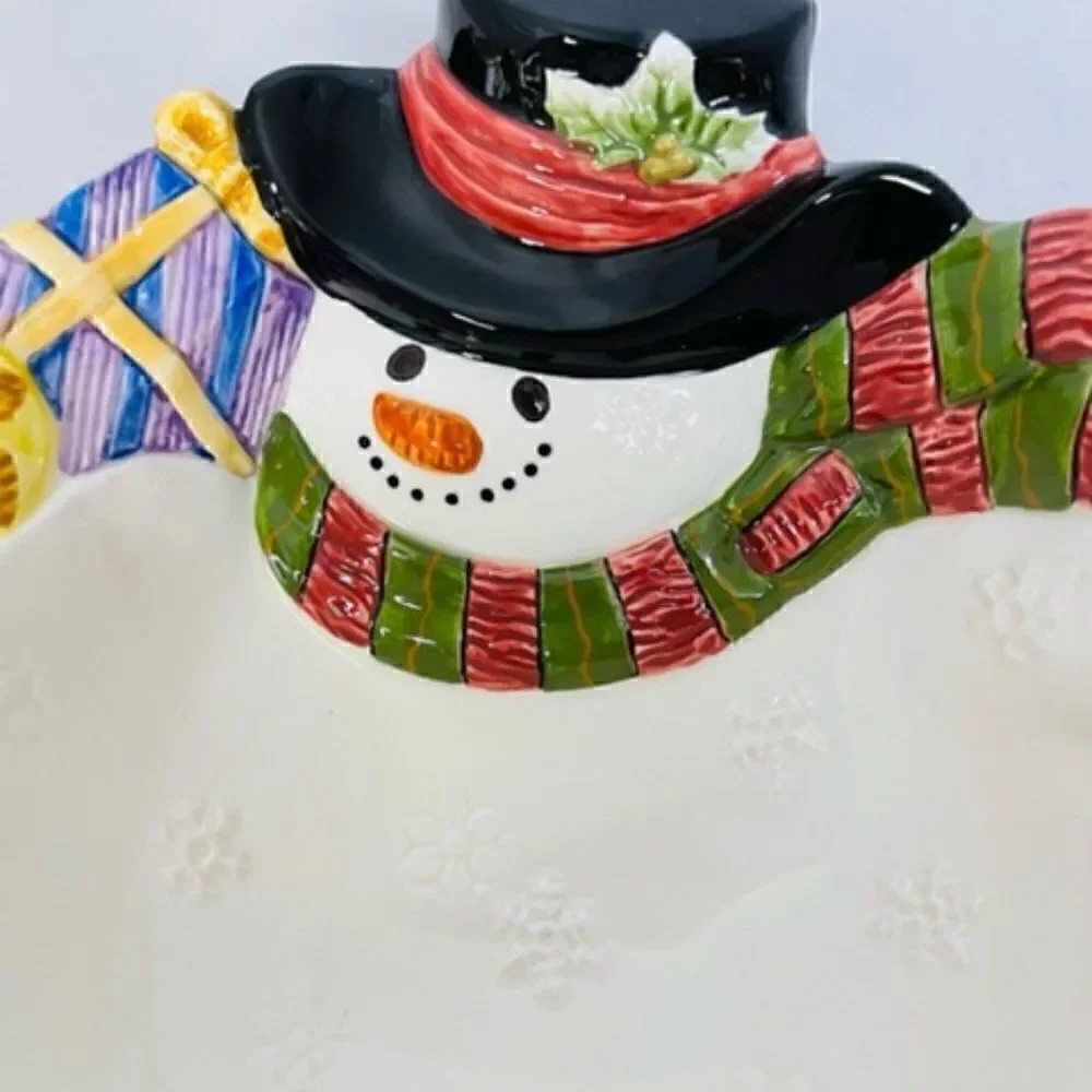 Fitz & Floyd Great Holiday / Winter Decor Snowman Dish can be use for CANDY, NUT
